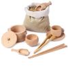CAKEEYUM Sensory Bin Toys 9PCS/Set Wooden Sensory Bin Tools Fine Motor Learning Pretend Play Kitchen Tableware Toys for 3+ Years Kids Preschool Learning, Tools view 3