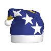 Adult plush Christmas hat WHJSSF Flag of Bosnia and Herzegovina Printed soft and comfortable for parties dances Halloween view 1