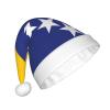 Adult plush Christmas hat WHJSSF Flag of Bosnia and Herzegovina Printed soft and comfortable for parties dances Halloween view 2