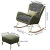JKSVTF Upholstered Chair,Modern Rocking Chair,Upholstered Rocking Chairs with High Backrest and Armrests,Rocking Armchair for Living Room,Bedroom,Brown-One Size view 2