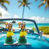 2Pcs Solar Powered Hula Girl Dancing Figures Decoration Swinging Hawaiian Girl Doll Car Dashboard Ornaments for Car Interior Home Party Decor Learning Education view 3
