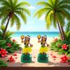 2Pcs Solar Powered Hula Girl Dancing Figures Decoration Swinging Hawaiian Girl Doll Car Dashboard Ornaments for Car Interior Home Party Decor Learning Education view 4