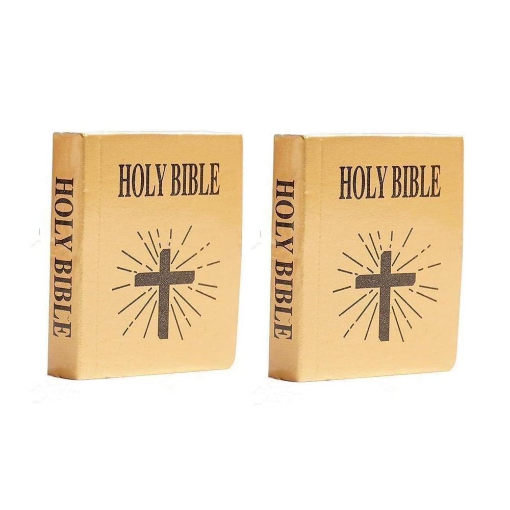 2Pcs Brown Mini Bible Pocket Book Dollhouse Miniature Book Bookshelf Bedroom Library Accessories, Dollhouse Furniture, Miniature Dollhouse Accessories, Dolls and Accessories(1/12)