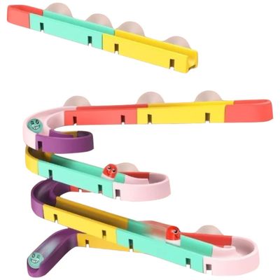 DIY Assembled Block Track for Colorful Rolling Ball Maze Bath Birthday Enhances Fine Motor Skills Eye-Hand Coordination