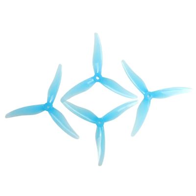 2 Pairs for Gemfan 51477 5.1X4.77X3 3 Blades PC Propeller, for RC FPV Racing Drone 5 inch DIY Parts Replacement distintivo(4pcs Blue 51477)