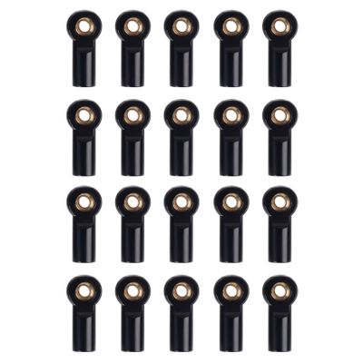 Cwmiibili 20Pcs Metal M3 Link Tie Rod End Ball Joint for 1/10 RC Car Crawler SCX10 D90 D110 CC01,Black