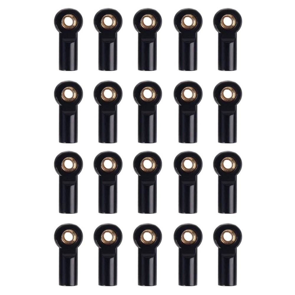 Cwmiibili 20Pcs Metal M3 Link Tie Rod End Ball Joint for 1/10 RC Car Crawler SCX10 D90 D110 CC01,Black
