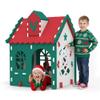Kids Indoor & Outdoor Playhouse, Colorful Toddler Play Tent in Green, White & Red, Durable Food-Grade EVA Material, Easy Assembly & Lightweight, Interactive Kids Playhouse view 1