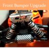 2MM Titanium Front Bumper Shock Absorber Protector for Arrma 1/8 Typhon 6S V5&TLR,Thick Front Shock Guards with Two Titanium Shock Towers Cover Armor AR330492,Bump Absorb-Titanium A view 3