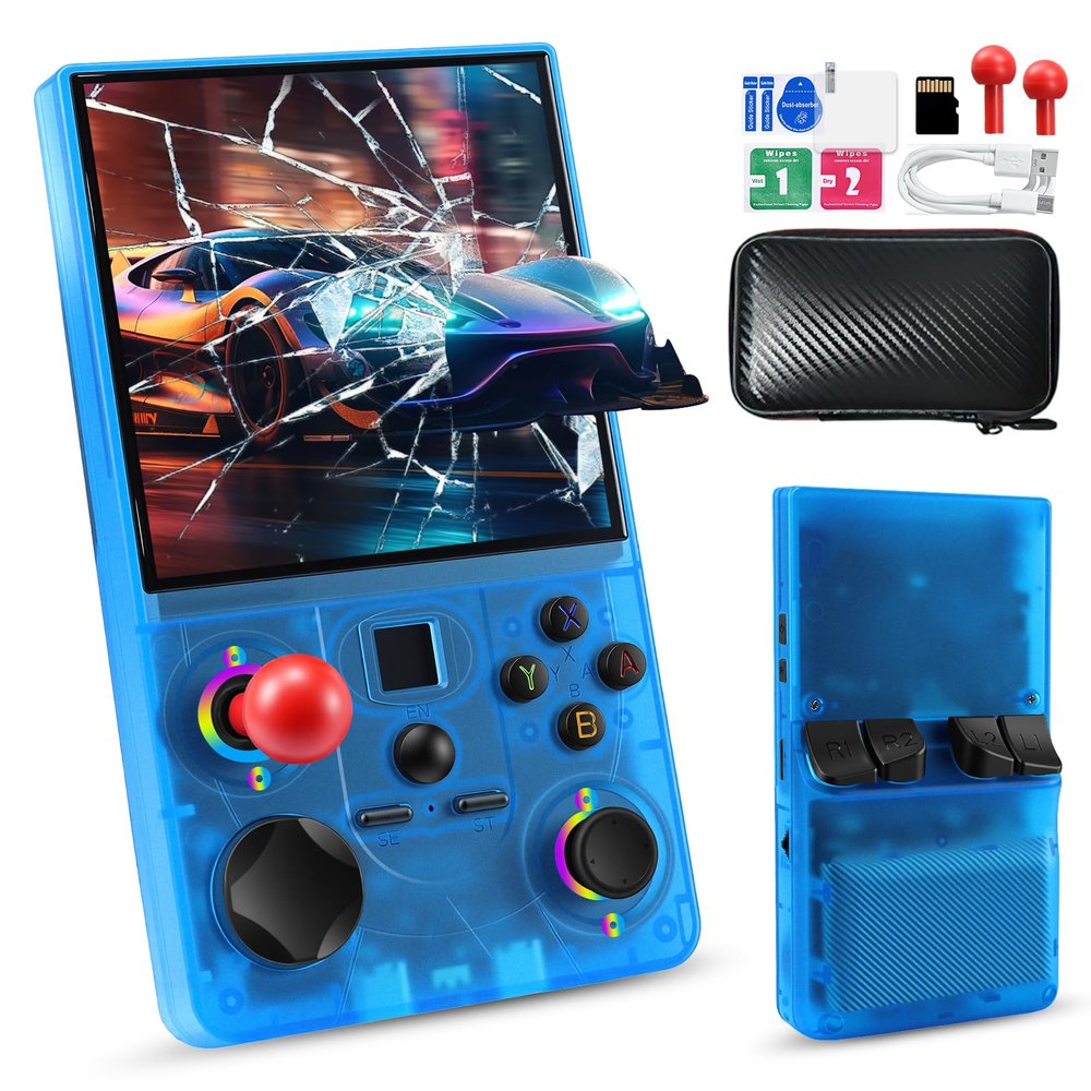 DC40V Retro Handheld Game Console - 4.0 Inch Retro Gaming Console with Preloaded 20,000+ Classic Games, Open Source Linux System, Built-in 64G TF Card, Portable Pocket Hand Held Video Game