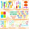 iShyan 130 PCS Dough Tools Set for Kids Ages 3-8,Includes Letter Number,Animal Shape Cutters,Roller,Rolling Pins,Safety Scissors,Plastic Knife,Character Accessories,Dough Mat,Storage Bag view 3