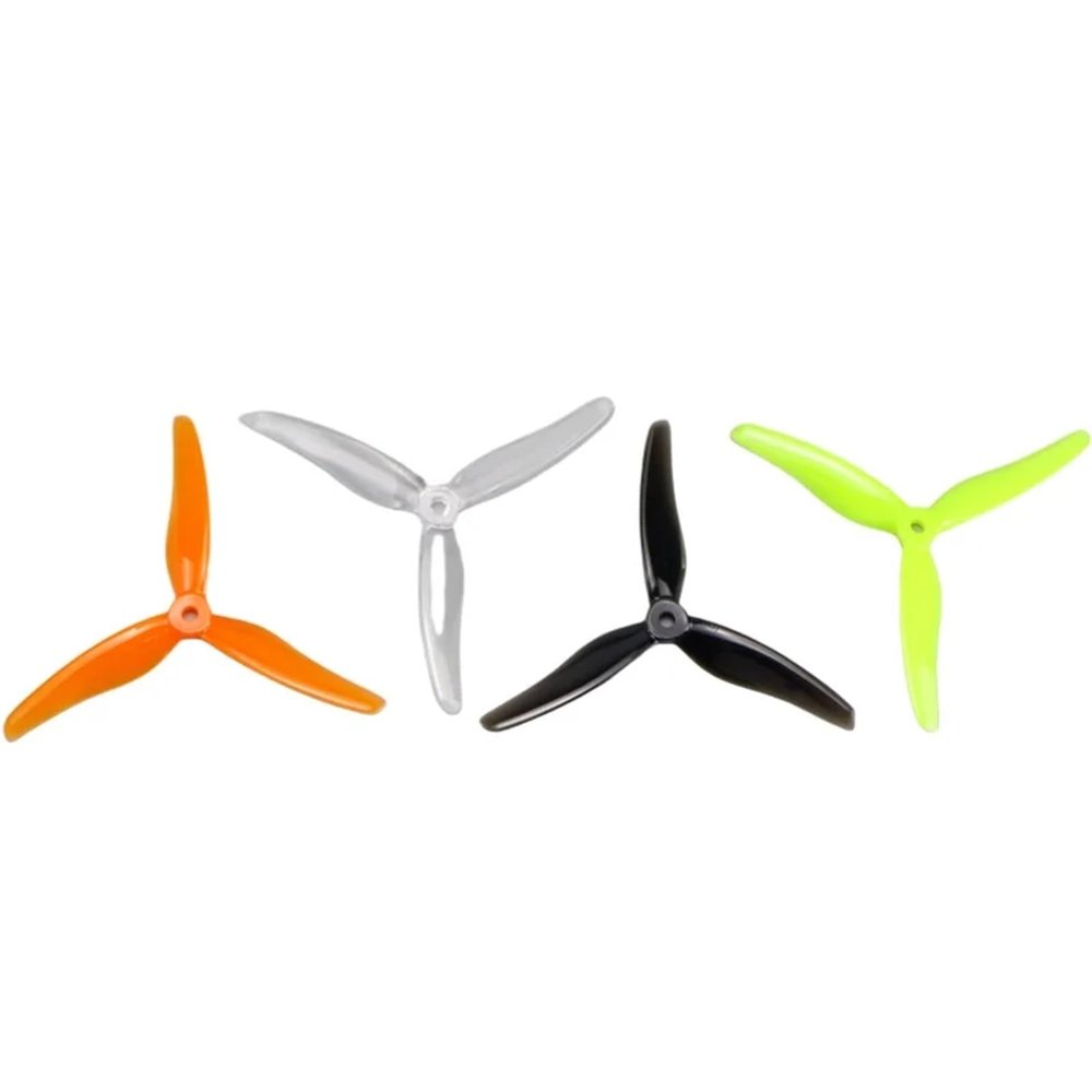 4 pcs/2 Pairs for Gemfan 51433 5 inch 3 Blades/Three Blades clockwise counterclockwise brushless PV Propeller for FPV Racing Drone distintivo(4pcs 51433 Black)
