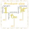 12Pcs Gold Glitter One Cupcake Toppers - 1st Baby Birthday Cupcake Decor for Baby Shower, 1st Anniversary Party Cake Decoration Supplies view 4