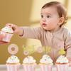 12 Pcs Pink Glitter Donut One Cupcake Decorations, Donut Theme 1st Birthday Cupcake Decor, Suitable for Baby Shower & Girl Birthday Party Cupcake Toppers Supplies view 2