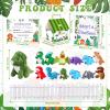 38 Pcs Adopt a Dinosaur Party Favors Include 12 Mini Dinosaur Stuffed Animals 12 Foldable House Gift Boxes 12 Adoption Card 1 Adoption Sign 1 Fence for Adopt A Pet Party Dino Birthday Supplies view 2