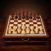 14.6-Inch Wooden Chess Set with Drawer Storage  Handmade Chess Board with 2 Extra Queens, Elegant Home Decor and Strategy Game for Adults & Beginners view 3