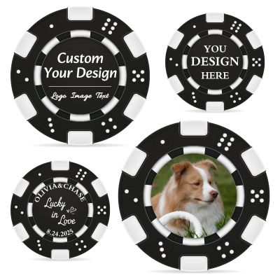 OASF&QPPTY Custom Poker Chips with Logo - 12 Gram Clay Composite - 13 Color Options - Personalized Set of 25 to 1000 Chips for Casino Night, Poker Games, Home Party & Golf Gifts