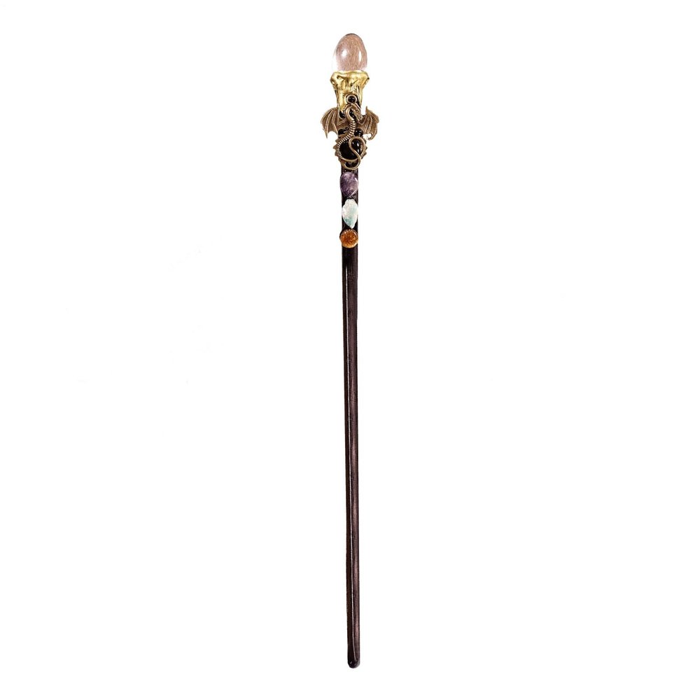 Fairy Wand  Natural Crystal Magic Stick, Artistic Role Play Accessory, Sparkling Fantasy Design, Lightweight Grip Feature, Costume Tool Gear, Party Use for Kids Wedding Halloween Birthday