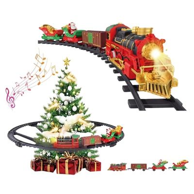 Hanging Christmas Train Set, Under-Tree Toy Train with Fog, Melodies and Lights, 2 Modes, Christmas Toys Gift with Santa Claus, Ideal for Family Indoor Decor