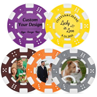 OASF&QPPTY Custom Poker Chips with Logo - 12 Gram Clay Composite - 13 Color Options - Personalized Set of 25 to 1000 Chips for Casino Night, Poker Games, Home Party & Golf Gifts