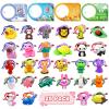 28 Pack Valentine's Day Gifts for Kids, Valentine Erasers for Kids Classroom School, Happy Valentine Cards with Animals Puzzle Erasers & Bendy Pencils, Party Exchange Favors Gifts for Boys Girls view 1