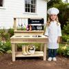 Vigorange Wooden Mud Kitchen, Outdoor Play Kitchen with Sink, Blackboard, Storage Shelves and Kitchen Accessories, Fir Wood Pretend Kitchen for Boys and Girls view 1