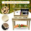 Vigorange Wooden Mud Kitchen, Outdoor Play Kitchen with Sink, Blackboard, Storage Shelves and Kitchen Accessories, Fir Wood Pretend Kitchen for Boys and Girls view 3