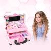 CENGNIAN 32Pcs Kid Makeup Kit for Girls 6-12, 2 Layers Folding Make Up Box Toy Set Child Beauty Cosmetic Kits for Little Girls Party Gifts view 2