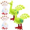 Beaupretty 4pcs Wind-up Peacock for Abs Material Cartoon Clockwork Animal Educational Early Learning Playthings view 1