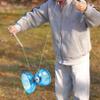 Diabolo Chinese Yoyo Set Portable Blue Large Triple Bearing Diabolo Yoyo with Play Stick, String and Net Bag Execrising Training Toy for Adults, Kids view 2