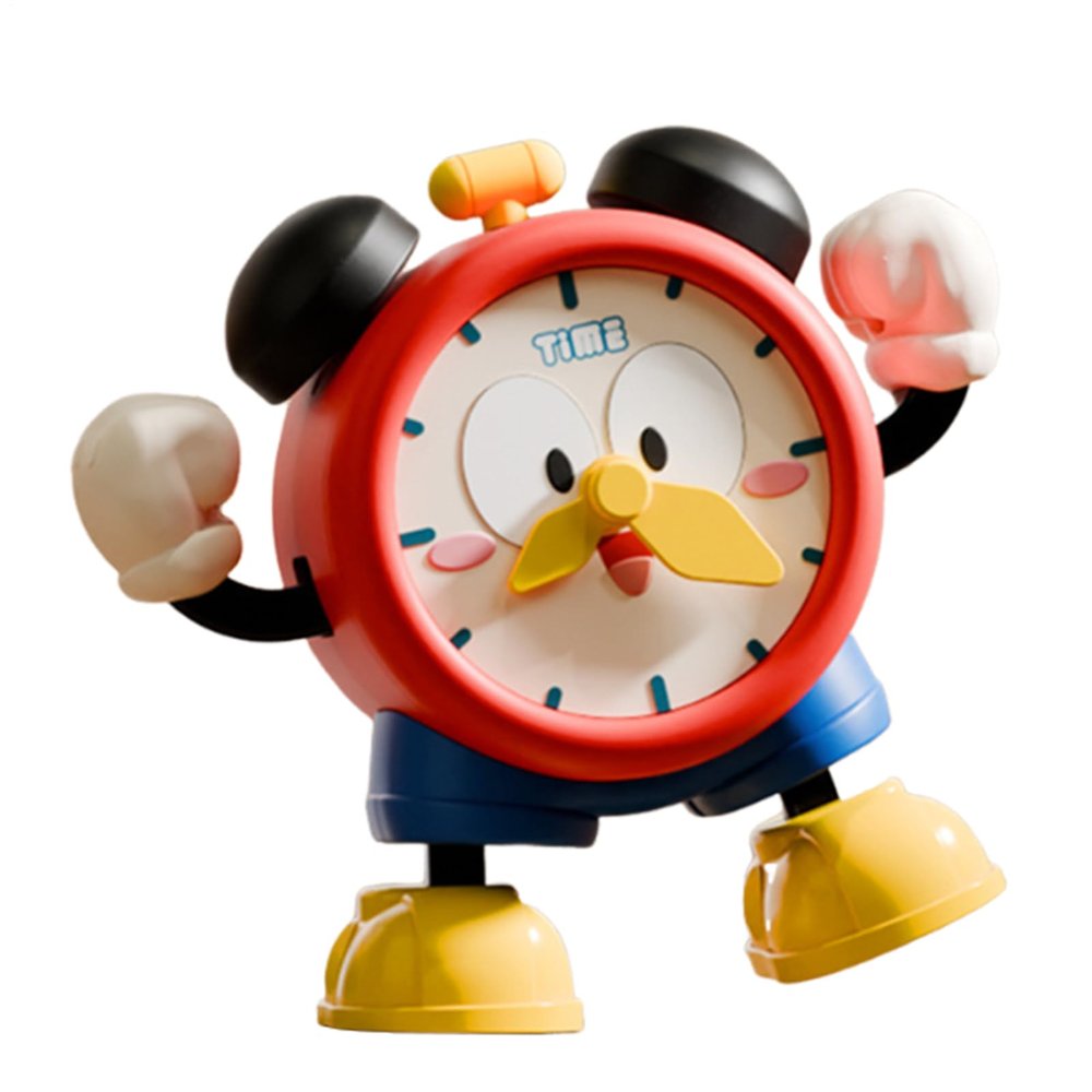 Electric Robot Clock  Cartoon Dancing Musical Toy, Interactive Light-Up Clock, Fun Learning Design, Crawl Encouragement Feature, Educational Toy Tool, Play Use for Boys Girls