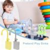 Play Sink with Running Water, Kitchen Sink Faucet Toy Replacement, Accessories, for Dishwasher Toys Simulated Dishwashing Accessories view 2