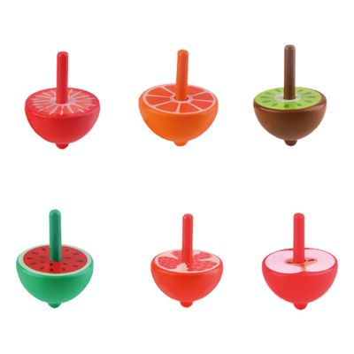 Kisangel 6pcs Wooden Gyro for Creative Spinning Tops Safe Handheld Plaything for Boys and Childhood