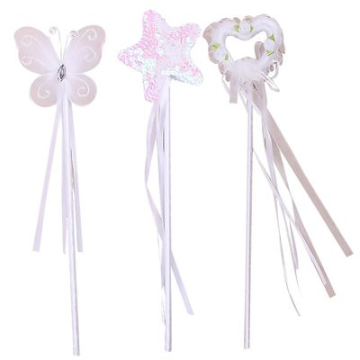 Beaupretty 3pcs Fairy Wands with Pentagram Heart and Winged Patterns for Birthday Parties Cosplay and Dress-up Fun Random Color