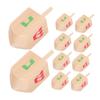SOPOTUTU 10 Pcs Wooden Gyro for Smooth Stable Spinning Tops Handcrafted Wood Dreidels for Hanukkah Educational for Boys and Safe Robust Material and Indoor Outdoor Play view 1