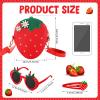 Halfchet 3 Pcs Strawberry Purse for Girls Strawberry Accessories Set Included Fruit Shaped with Rivets Sunglasses Hair Clip Birthday Gifts for Women Stuffs Fruit Accessories(Red) view 2