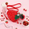 Halfchet 3 Pcs Strawberry Purse for Girls Strawberry Accessories Set Included Fruit Shaped with Rivets Sunglasses Hair Clip Birthday Gifts for Women Stuffs Fruit Accessories(Red) view 3