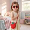 Halfchet 3 Pcs Strawberry Purse for Girls Strawberry Accessories Set Included Fruit Shaped with Rivets Sunglasses Hair Clip Birthday Gifts for Women Stuffs Fruit Accessories(Red) view 4