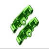 Aluminum Front & Rear Lower Arm Bulk for 1/10 Tamiya RC TT-02 Upgrades - Green view 1