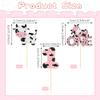 12 Pcs Glitter Cow One Birthday Cake Toppers - Pink Farm Animal Cake Decoration, Suitable for Baby Baptism, 1st Children Birthday Cake Decor Party Supplies view 4