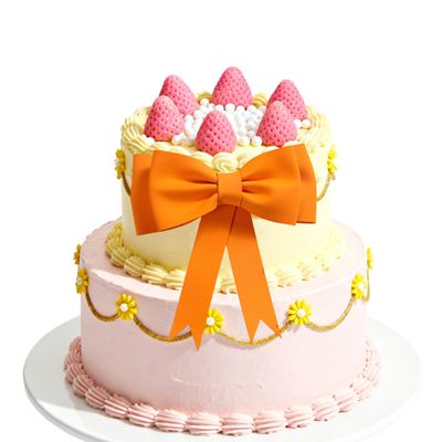 Orange Bow Cake Toppers Oversized Bow Cake Decorations EVA Bow Princess Bowknot Cake Topper for Girl Baby Shower Birthday Wedding Party Decor