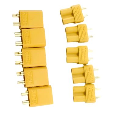 5pairs XT30 XT-30U Yellow Black Male Female Bullet Connectors Plugs for RC Multi axis Aircraft Fixed Wing Lipo ESC distintivo(5pairs XT30 Yellow)