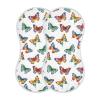 Qinllo Muslin Burp Cloths Colorful Butterflies White Pattern Cotton Baby Burp Cloths 2 Pack Soft Burping Cloth Absorbent Spit Up Rags for Newborn Baby Boys Girls 22"x11" view 1