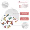 Qinllo Muslin Burp Cloths Colorful Butterflies White Pattern Cotton Baby Burp Cloths 2 Pack Soft Burping Cloth Absorbent Spit Up Rags for Newborn Baby Boys Girls 22"x11" view 3