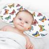 Qinllo Muslin Burp Cloths Colorful Butterflies White Pattern Cotton Baby Burp Cloths 2 Pack Soft Burping Cloth Absorbent Spit Up Rags for Newborn Baby Boys Girls 22"x11" view 4