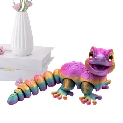 3D Printed Gecko Figurine Lizard Animal Figurines ,Fidget Toys Reptile Statue Desk Toy Home Decor for Boys Kids Dorm Living Room Bedroom Hallway