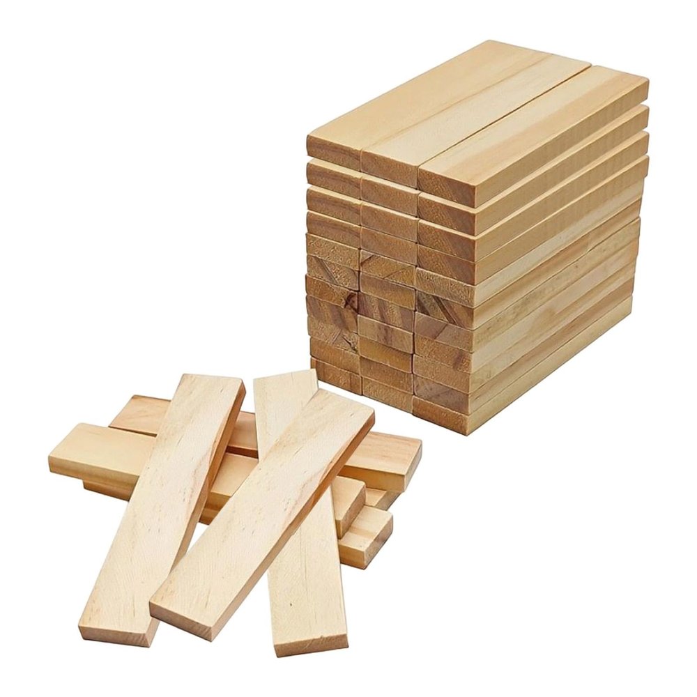 CoudarTitie Wood Stacking Building Blocks Sensory Toys Playroom Developmental Toys Early Learning, 50pcs