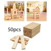 CoudarTitie Wood Stacking Building Blocks Sensory Toys Playroom Developmental Toys Early Learning, 50pcs view 3