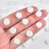 100 Pieces Tiny White Rose for Craft Dollhouse Miniatures Soft Resin Flowers for Fairy Garden Micro Landscaping Decoration view 2