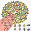 100 Pieces Tiny Leaves for Craft Dollhouse Miniatures Soft Resin Leaves for Fairy Garden Micro Landscaping Decoration view 1